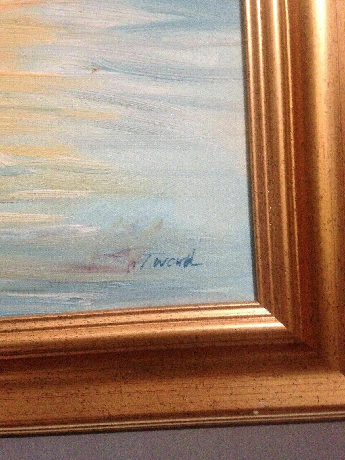 Post Impressionist Sunset Painting After Monet Turner Original Signed London photo furniture
