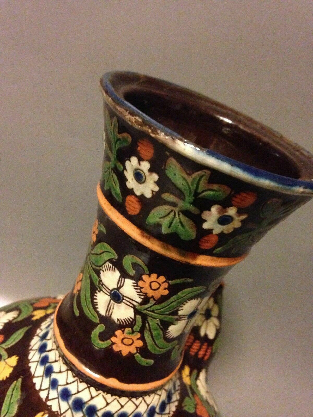 Antique Thoune Thun C19 Ewer Vase Jug Majolica Switzerland Wine Pitcher photo 135.0