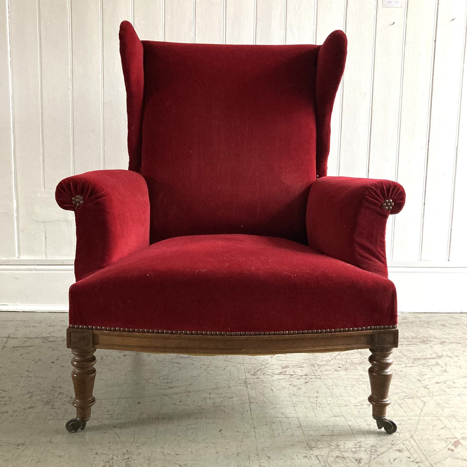 Large Wingback Armchair, 1800s photo for sale