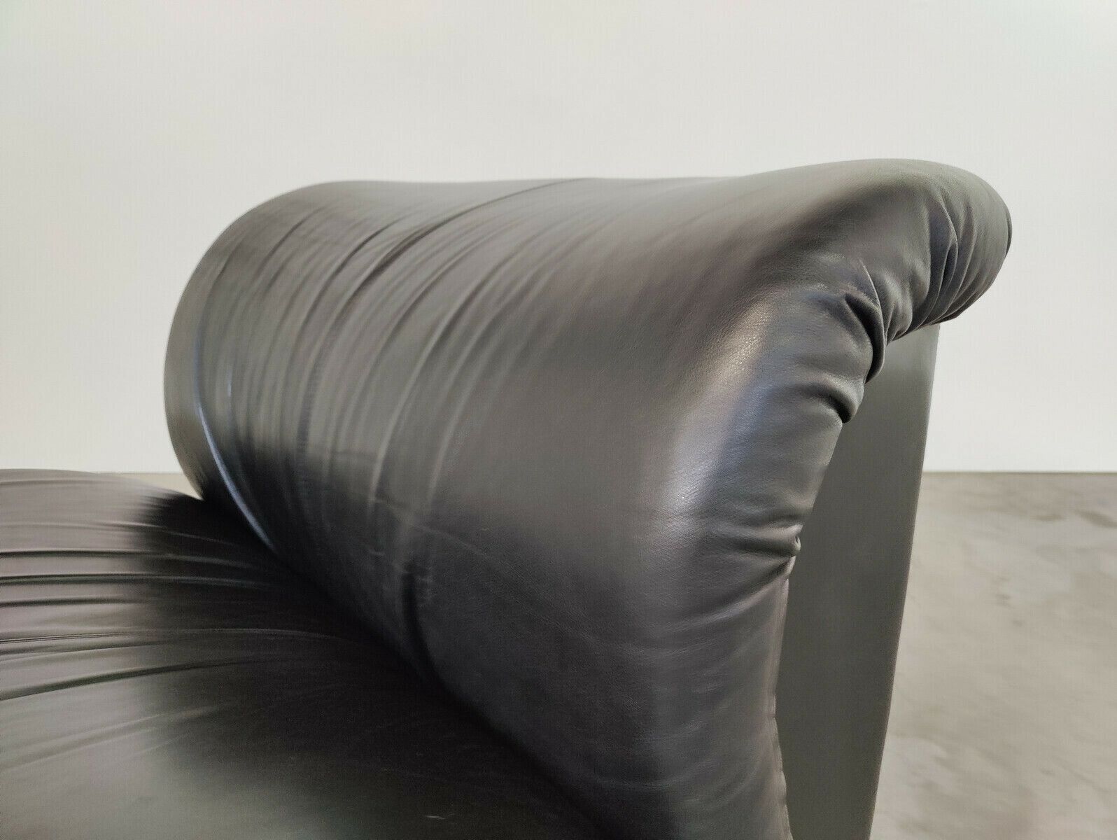 photo for sale Mid Century Modern Black Leather Modular Sofa By Doimo Salotti
