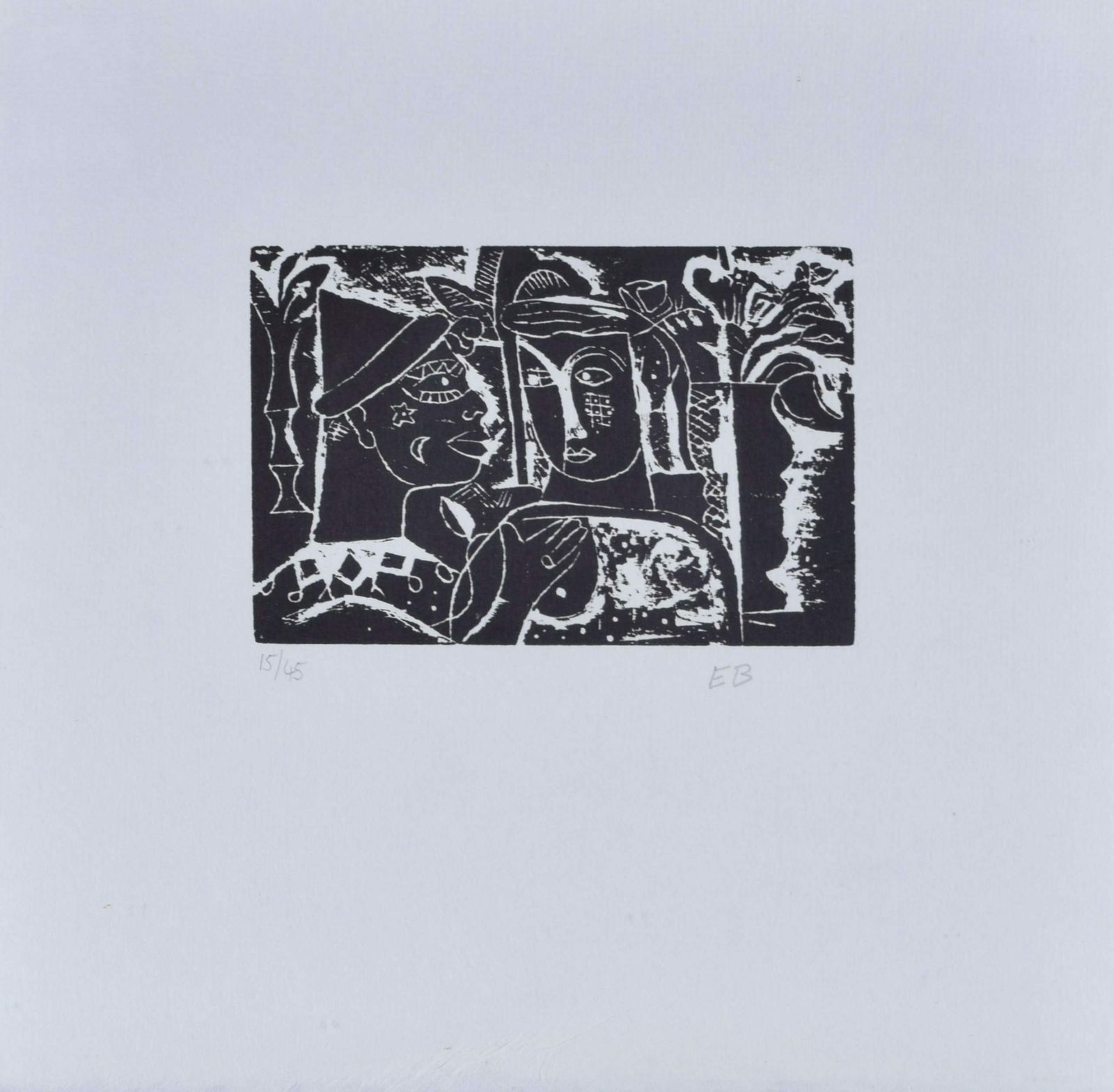 Café 1920s Woodcut By Edward Burra Modern British Art photo for sale