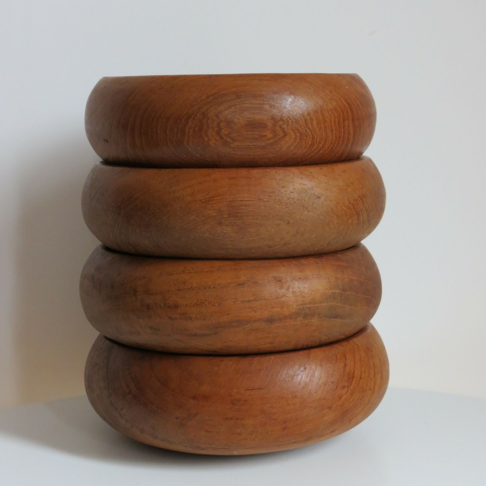 Set Of 4 Midcentury Teak Wooden Bowls 1960s photo buy