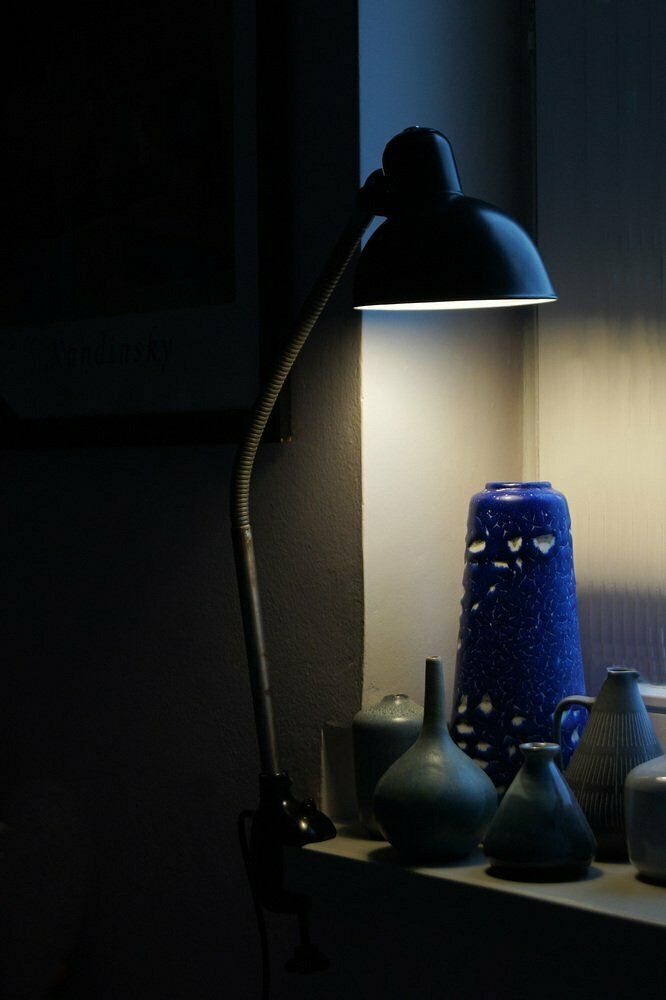 Bauhaus Black Table Lamp By Christian Dell For Kaiser Leuchten, 1950s photo vintage