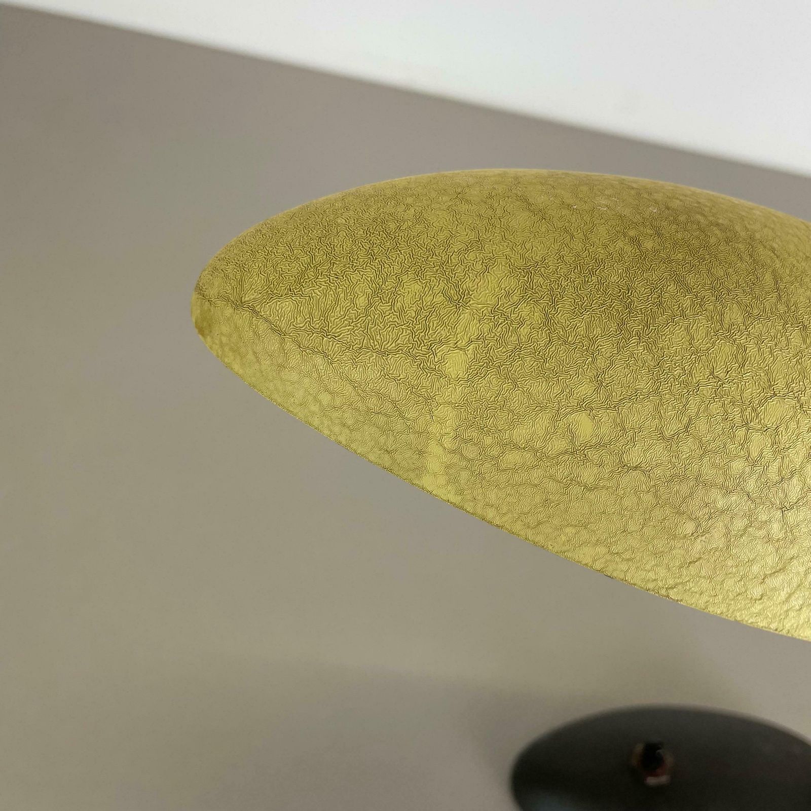 Set Of 2 Stilnovo Auböck Style Yellow + Black Sputnik Table Light, Italy, 1950s photo vintage