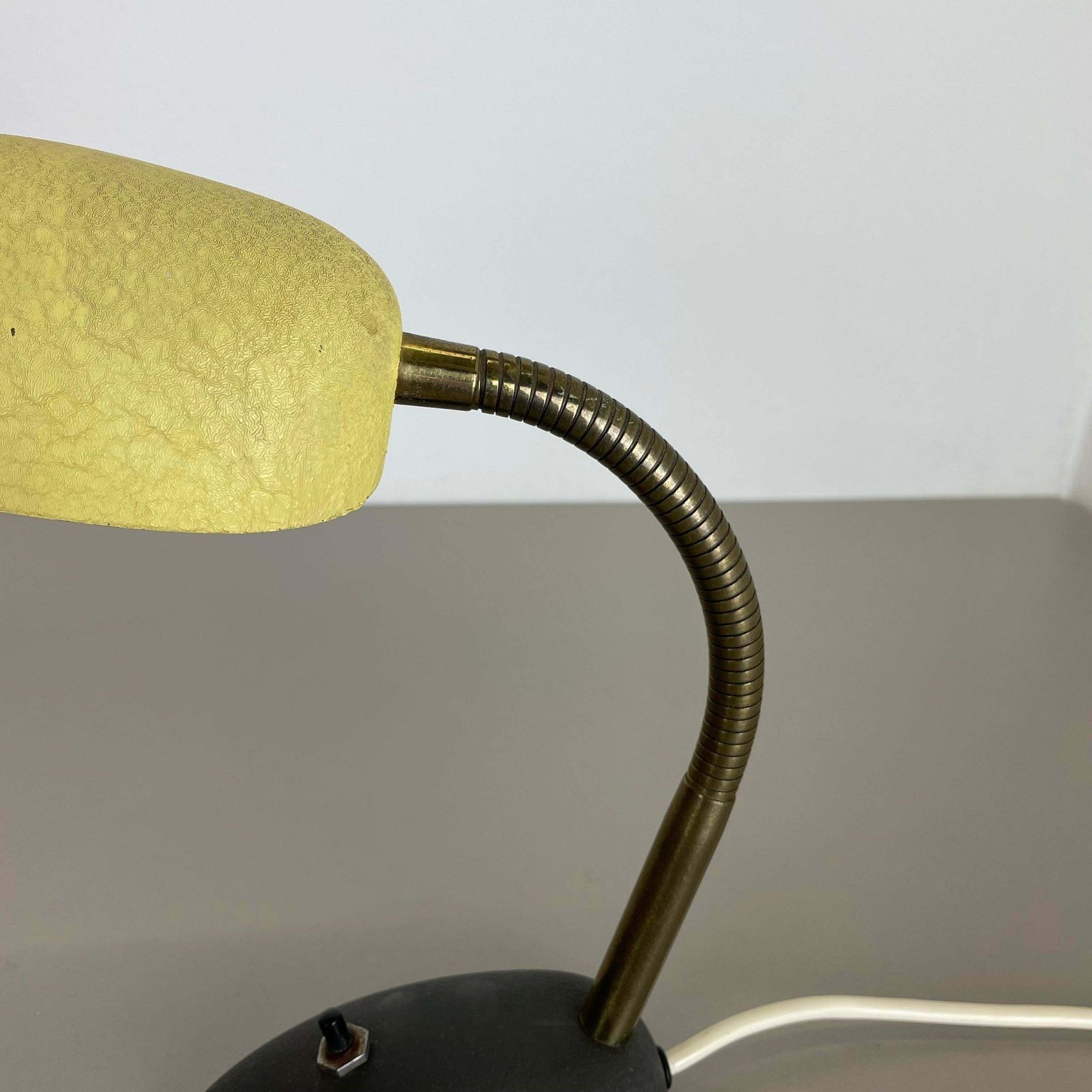 photo for sale Set Of 2 Stilnovo Auböck Style Yellow + Black Sputnik Table Light, Italy, 1950s