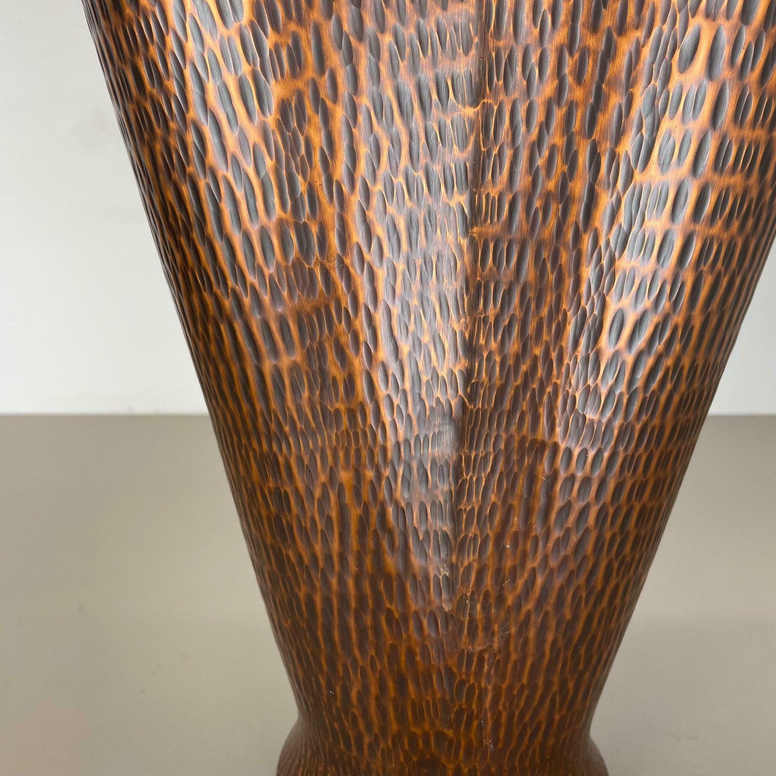 Original Metal Copper Brutalist Hollywood Regency Umbrella Stand Germany, 1970s photo Home Decor
