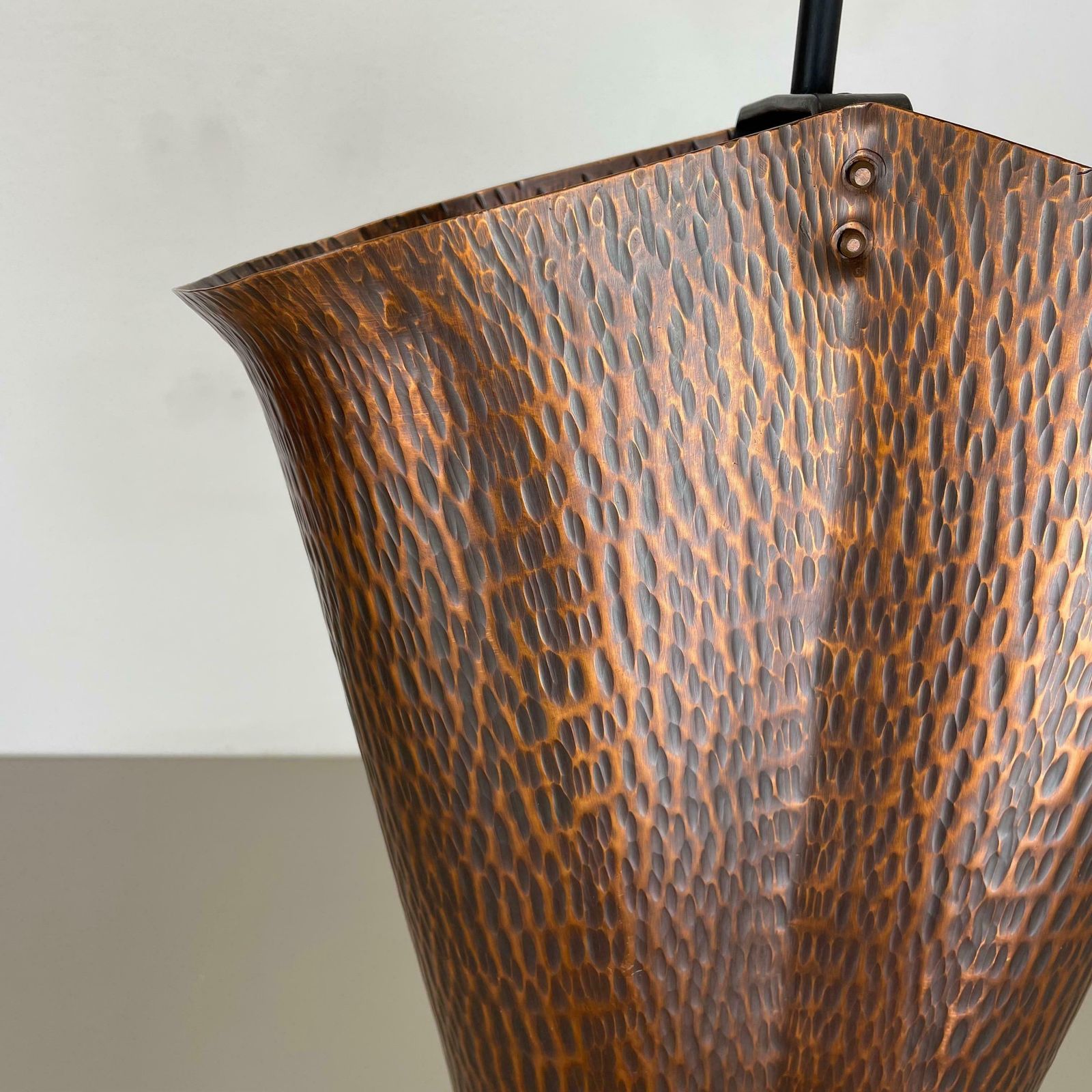 Original Metal Copper Brutalist Hollywood Regency Umbrella Stand Germany, 1970s photo 862.0
