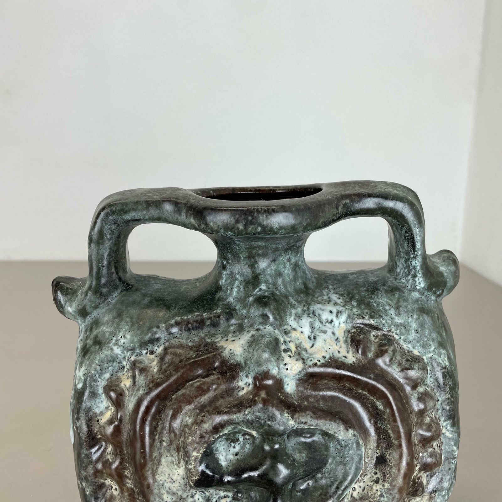 Brutalist Wgp Pottery Fat Lava Multi Colour "305" Vase Object By Ruscha, 1970s photo vinterior