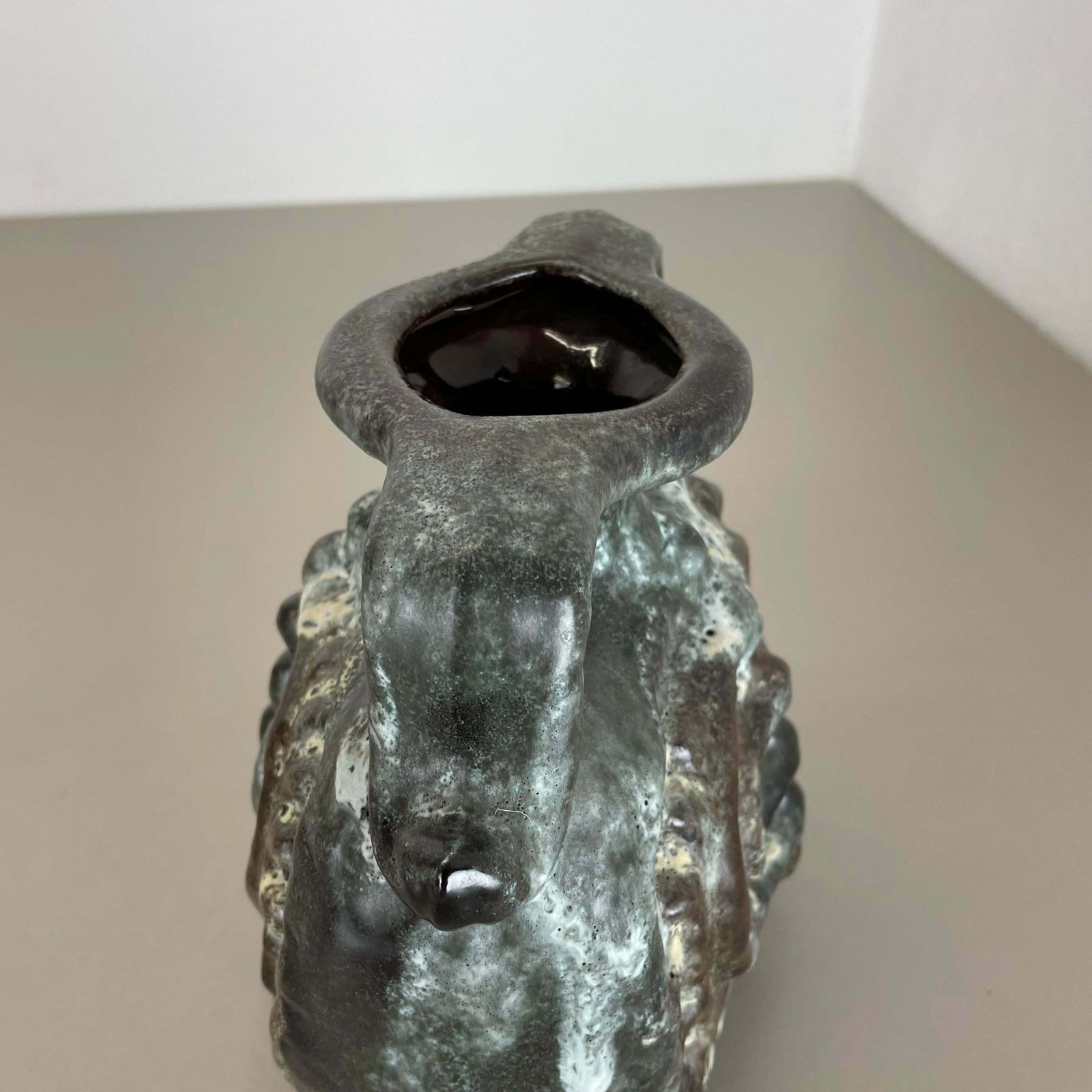 photo furniture Brutalist Wgp Pottery Fat Lava Multi Colour "305" Vase Object By Ruscha, 1970s