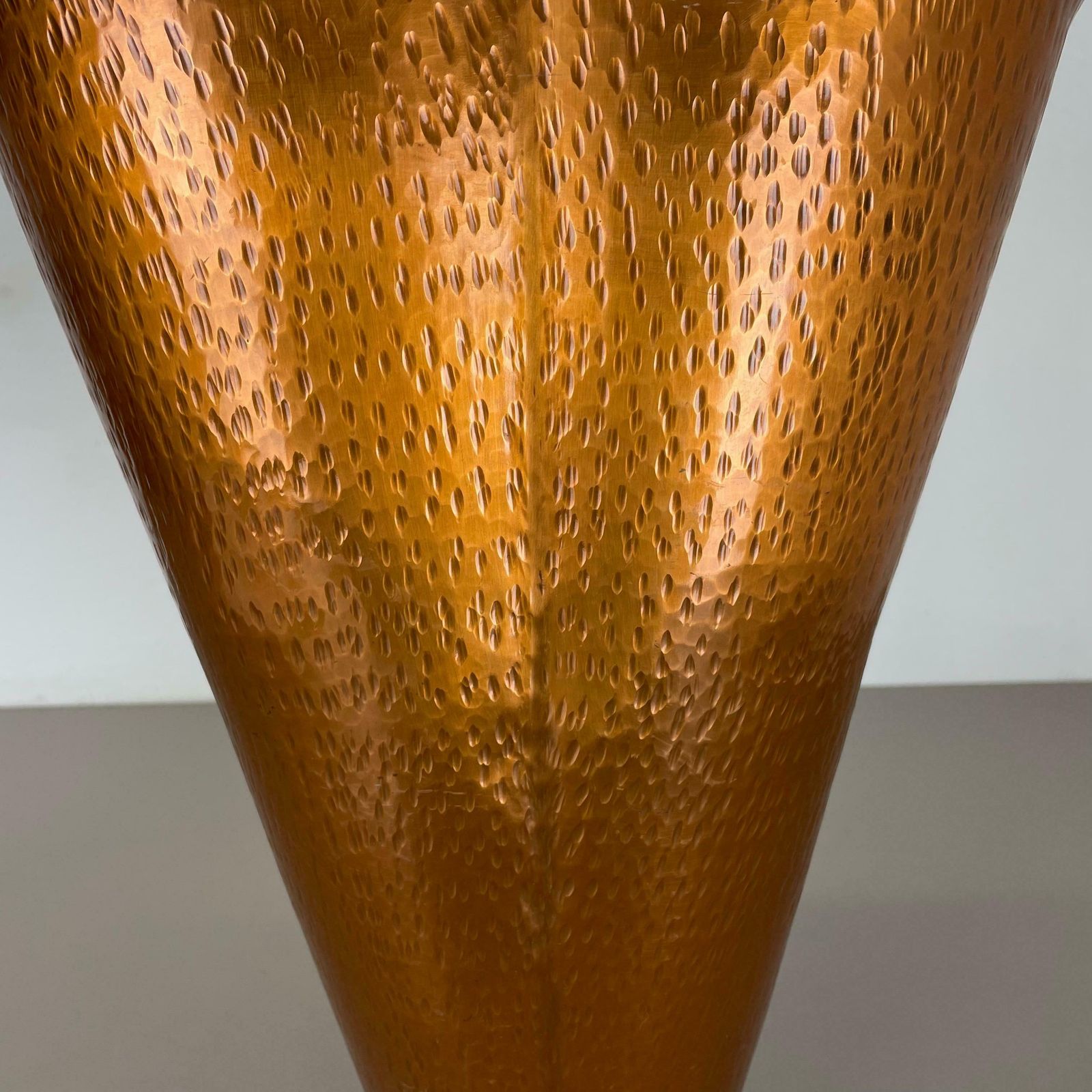 Original Metal Copper Brutalist Hollywood Regency Umbrella Stand Germany, 1970s photo 862.0
