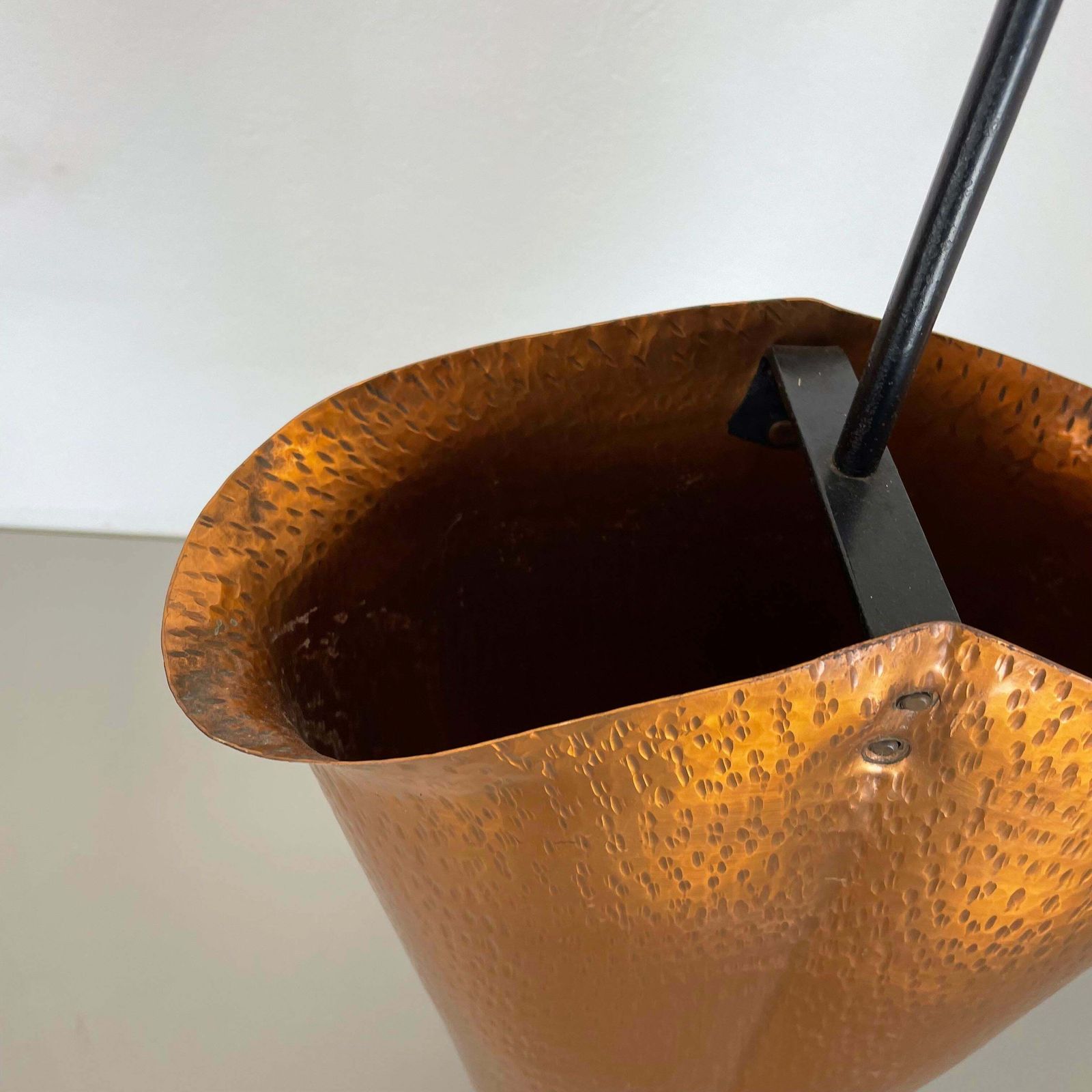Original Metal Copper Brutalist Hollywood Regency Umbrella Stand Germany, 1970s photo buy