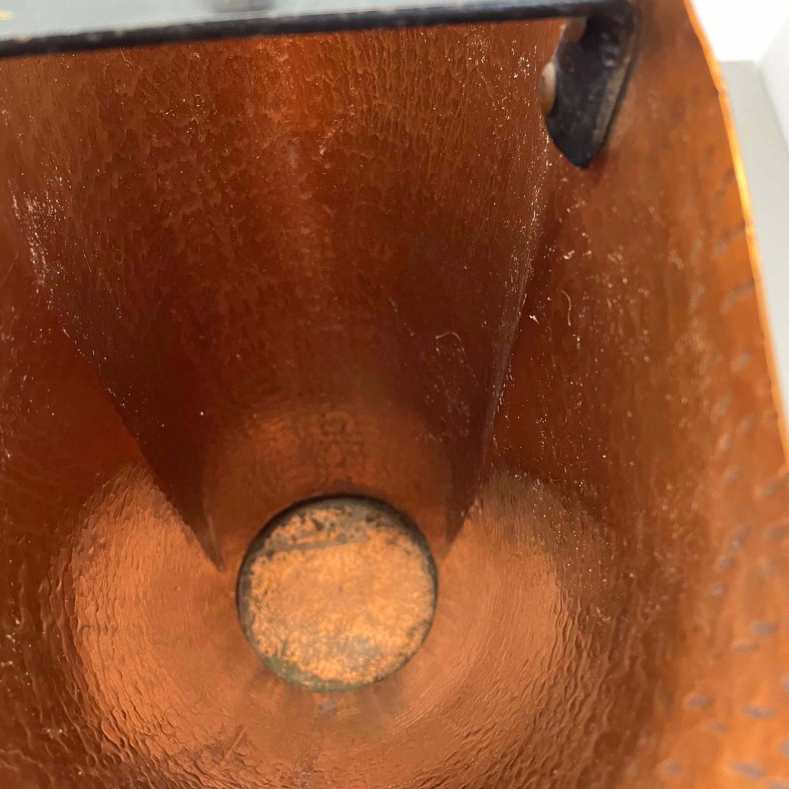 photo buy Original Metal Copper Brutalist Hollywood Regency Umbrella Stand Germany, 1970s