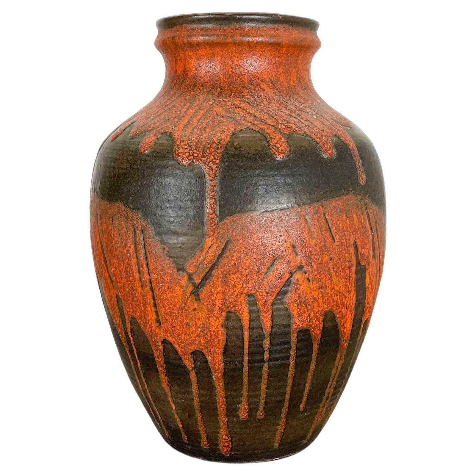 photo vintage Fat Lava Ceramic Pottery Vase Heinz Siery Carstens Tönnieshof, Germany, 1970s