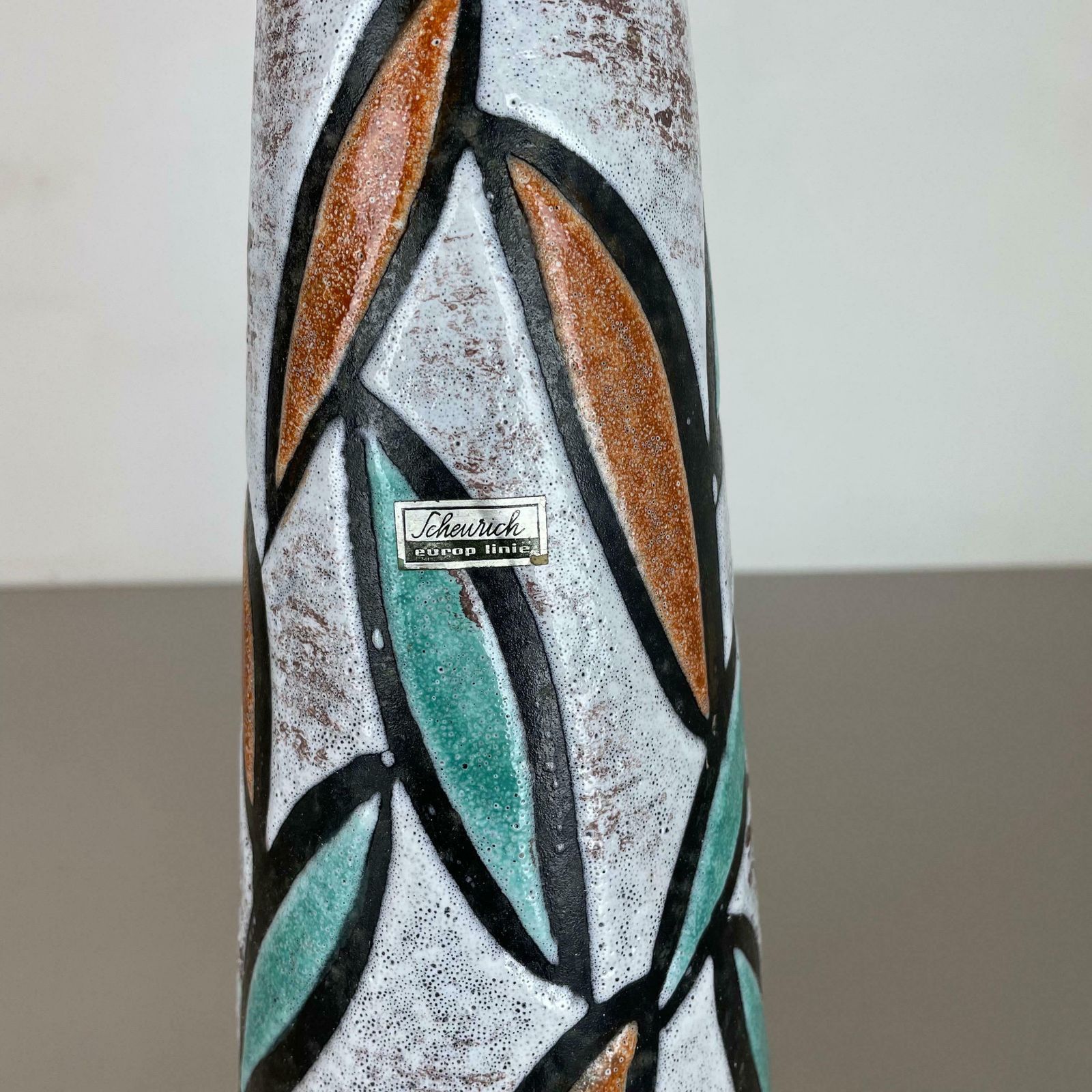 Fat Lava Multi Colour Floral Vase Scheurich Europ Linie Germany Wgp, 1970 photo vinterior