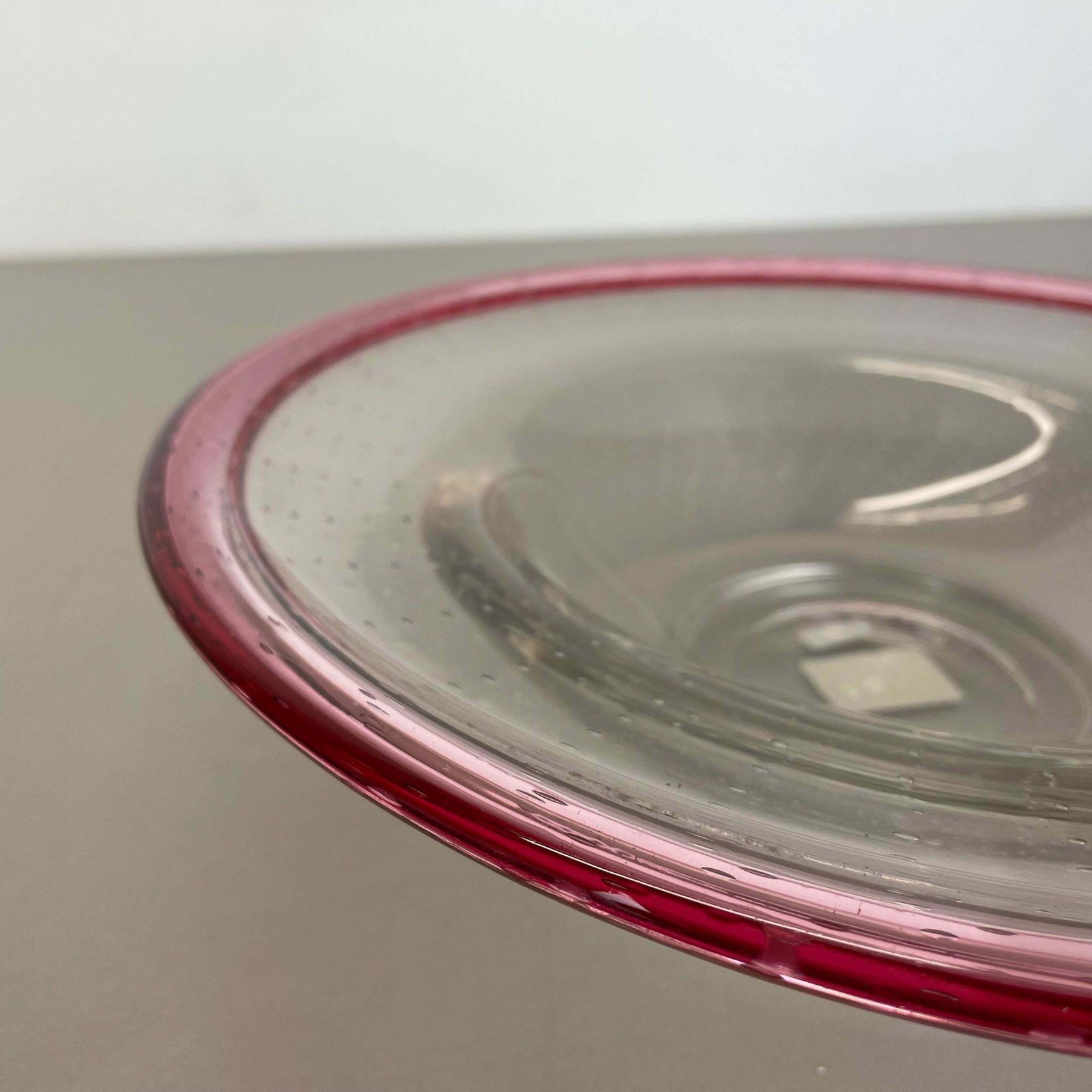 German Glass Bowl By Karl Wiedmann For Wmf, 1960s Baushaus Art Deco photo vinterior