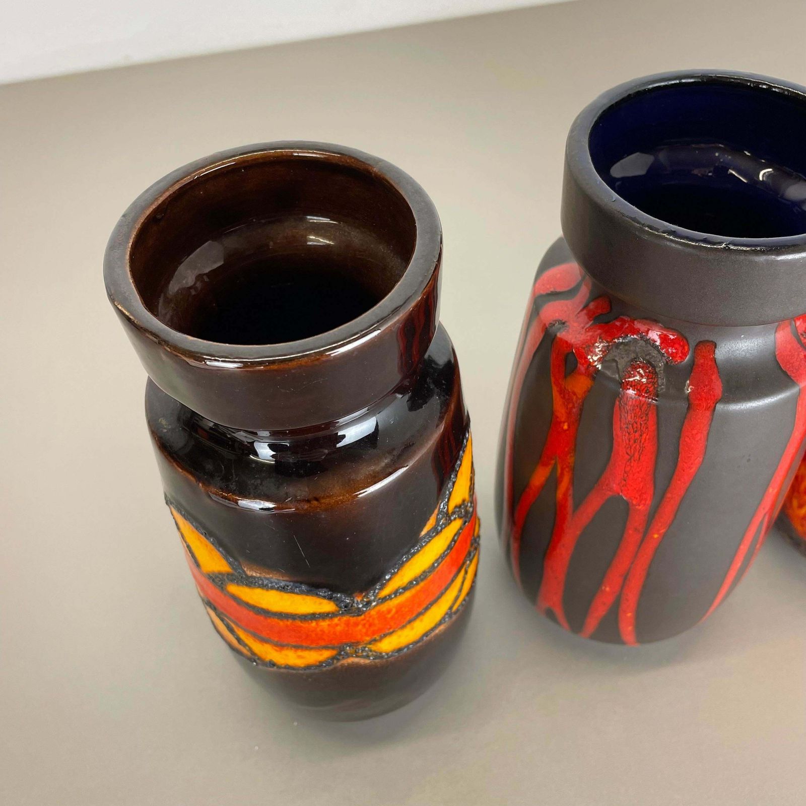 Set Of Four Vintage Pottery Fat Lava Vases Made By Scheurich, Germany, 1970s photo buy