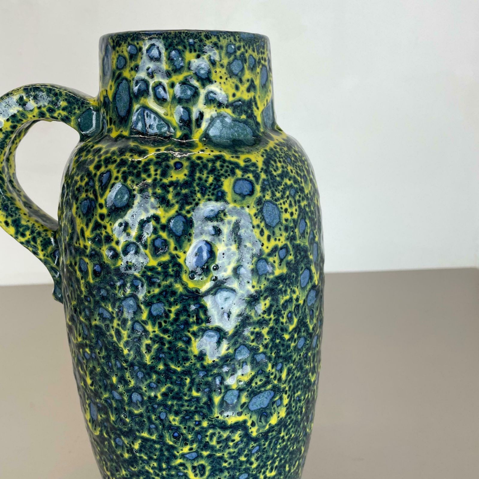 Rare Super Colour Crusty Fat Lava Multi Colour Vase Scheurich, Germany Wgp, 1970s photo vinterior