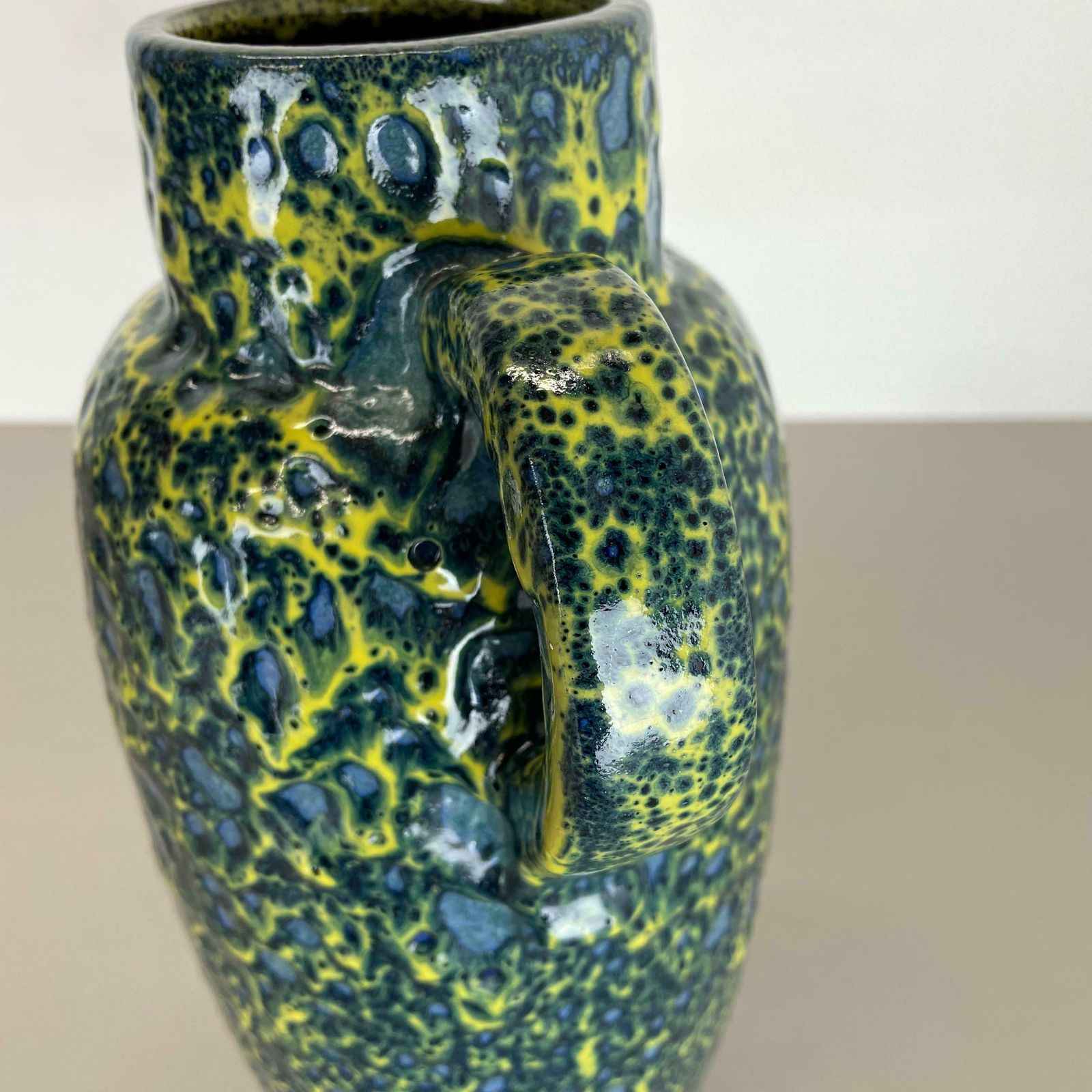 Home Decor Rare Super Colour Crusty Fat Lava Multi Colour Vase Scheurich, Germany Wgp, 1970s photo