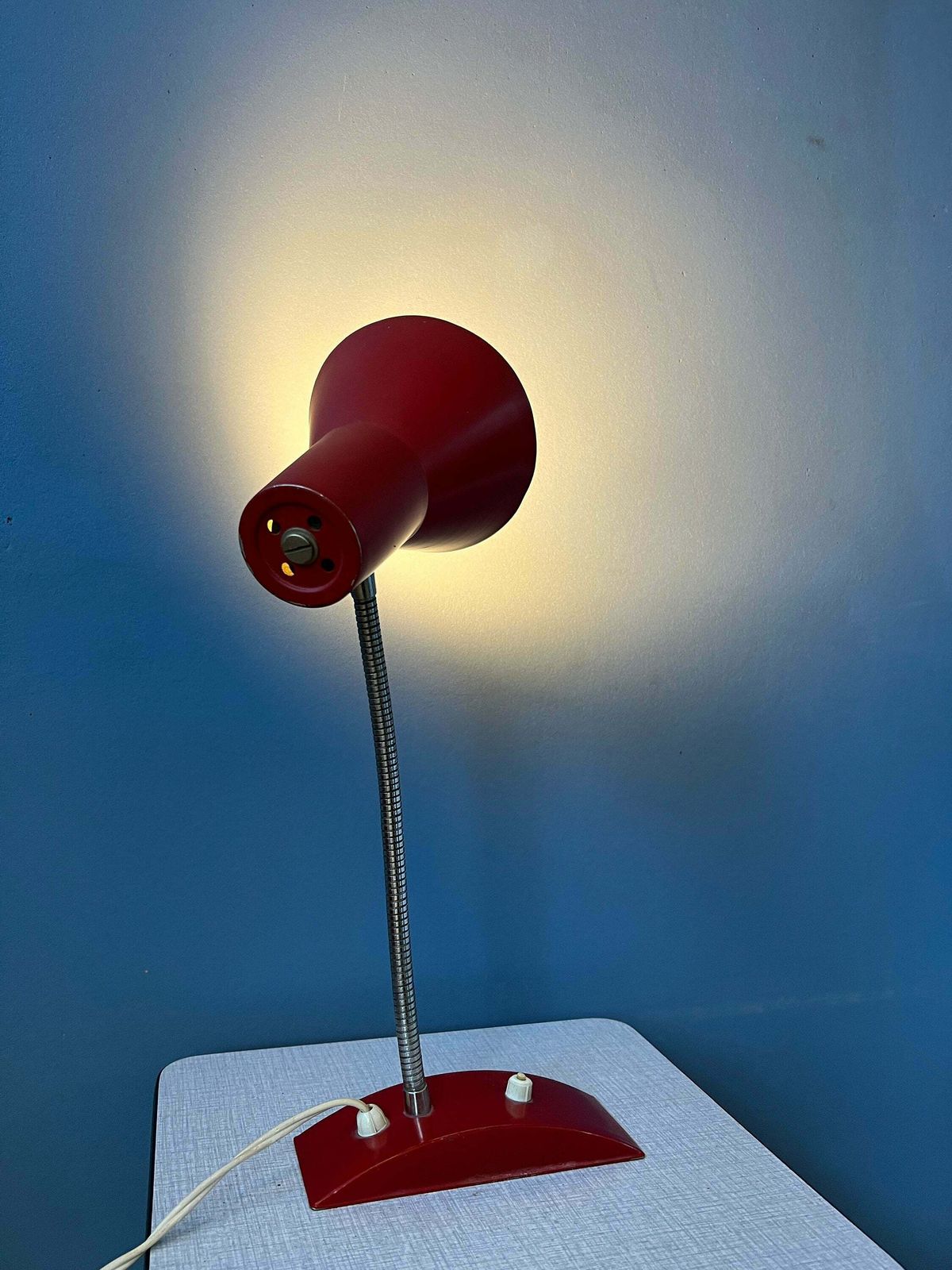 Flexible Vintage Red Space Age Table Lamp photo for sale