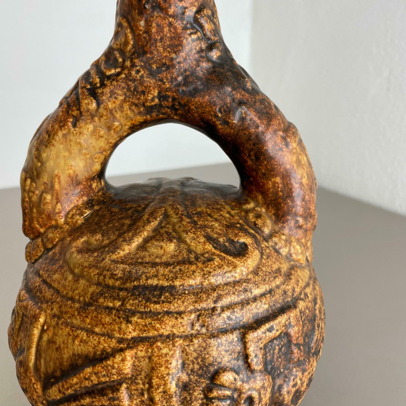 Large Colourful Fat Lava Pottery "Maya Tiki" Vase By Jasba Ceramics, Germany 1970 photo buy