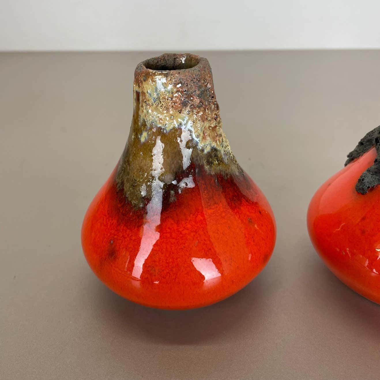 Set Of 3 Original 1970 Ceramic Studio Pottery Vase By Roth Ceramics, Germany photo Home Decor