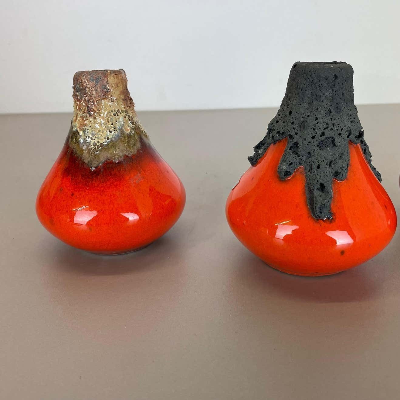 photo buy Set Of 3 Original 1970 Ceramic Studio Pottery Vase By Roth Ceramics, Germany