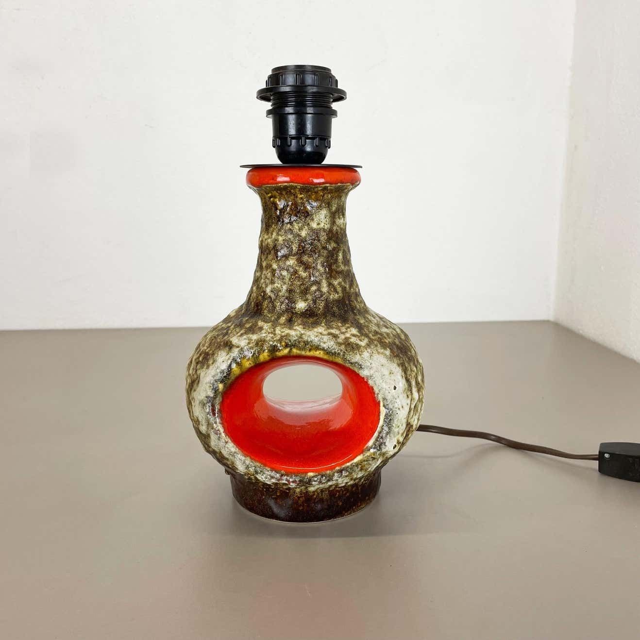 Rare Fat Lava Ceramic Pottery Table Light By Dümler And Breiden, Germany, 1970s photo Lighting