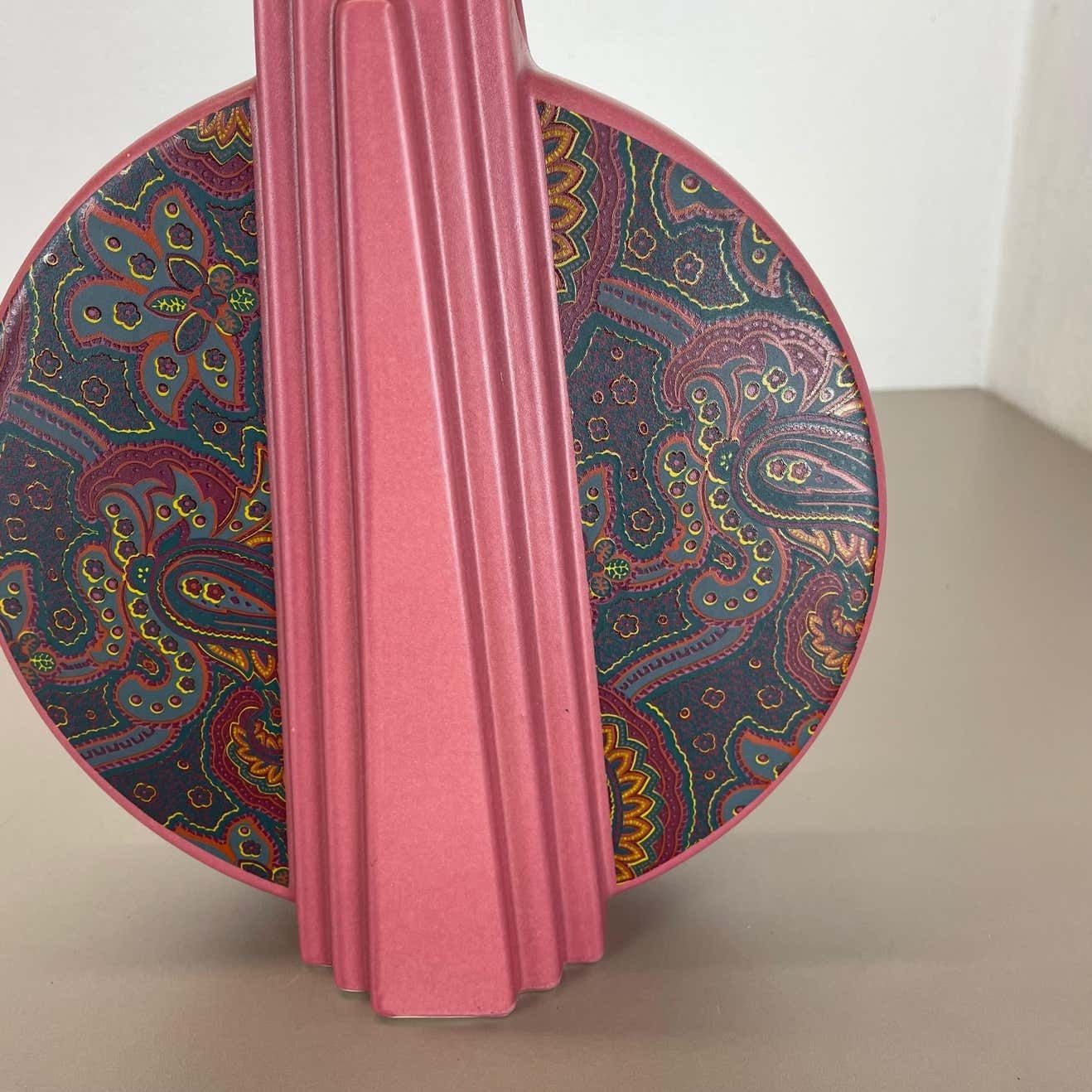 Super Rare Memphis Style Fat Lava Op Art Pottery Vase Bay Ceramics Germany 1980 photo 502.0