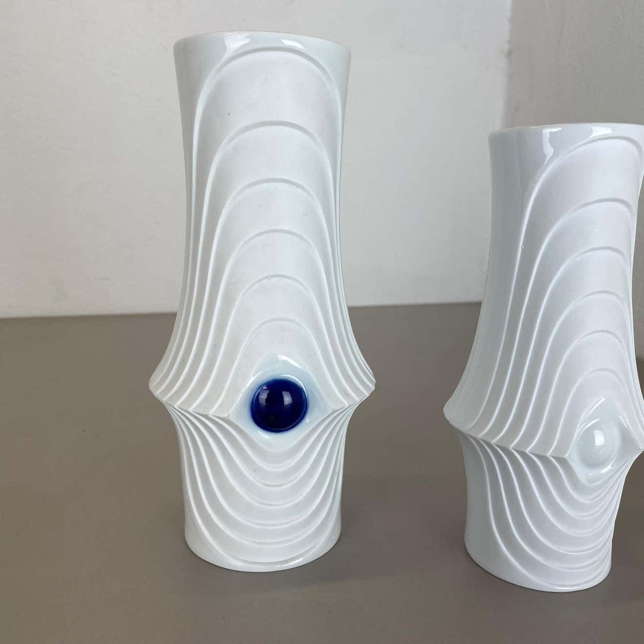 Set Of 2 Original Porcelain Op Art Vase Made By Royal Bavaria Kpm Germany, 1970s photo 502.0