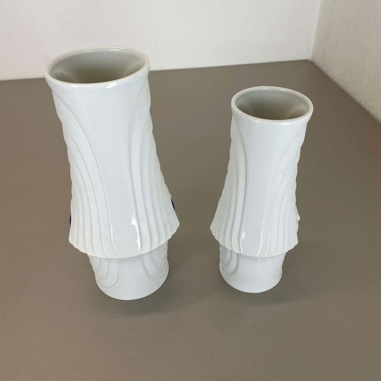 photo vinterior Set Of 2 Original Porcelain Op Art Vase Made By Royal Bavaria Kpm Germany, 1970s