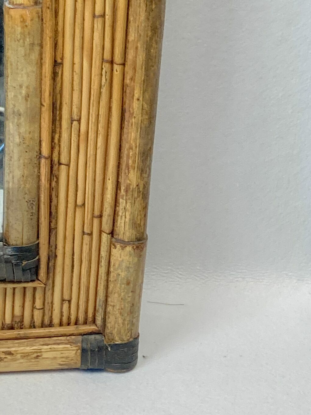 Midcentury Palm Regency Bamboo Rattan Pencil Reed Mirror photo 552.24