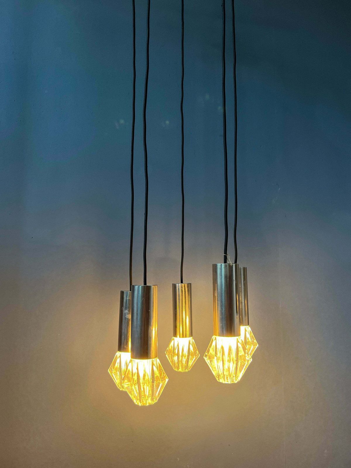 Mid Century Space Age Cascade Hanglamp / Vintage Lichtarmatuur photo Verlichting