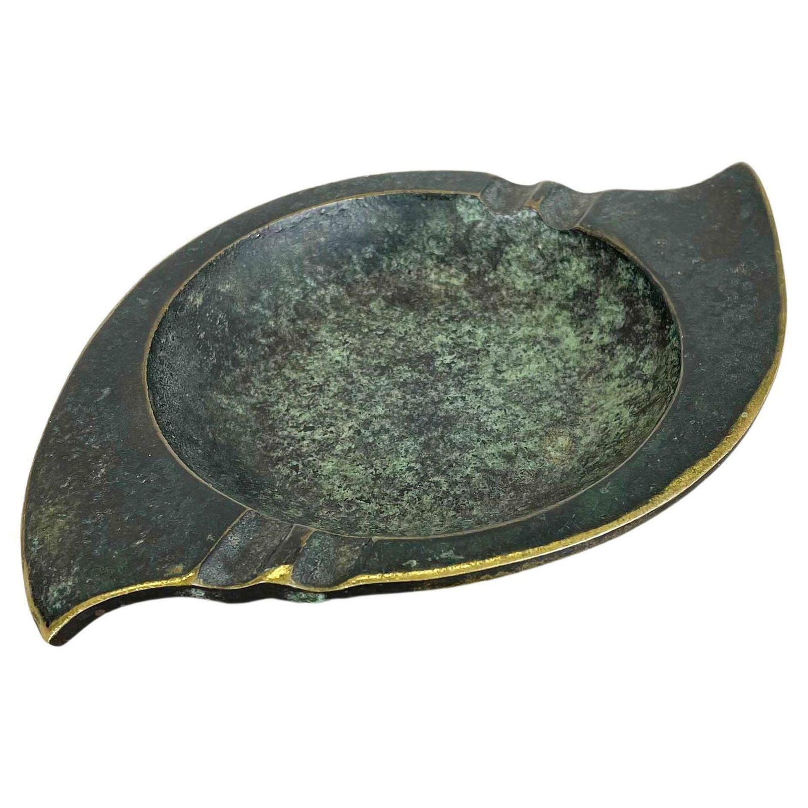 Vintage Auböck Style Elliptical Brass Ashtray Hagenauer Era Austria 1950s