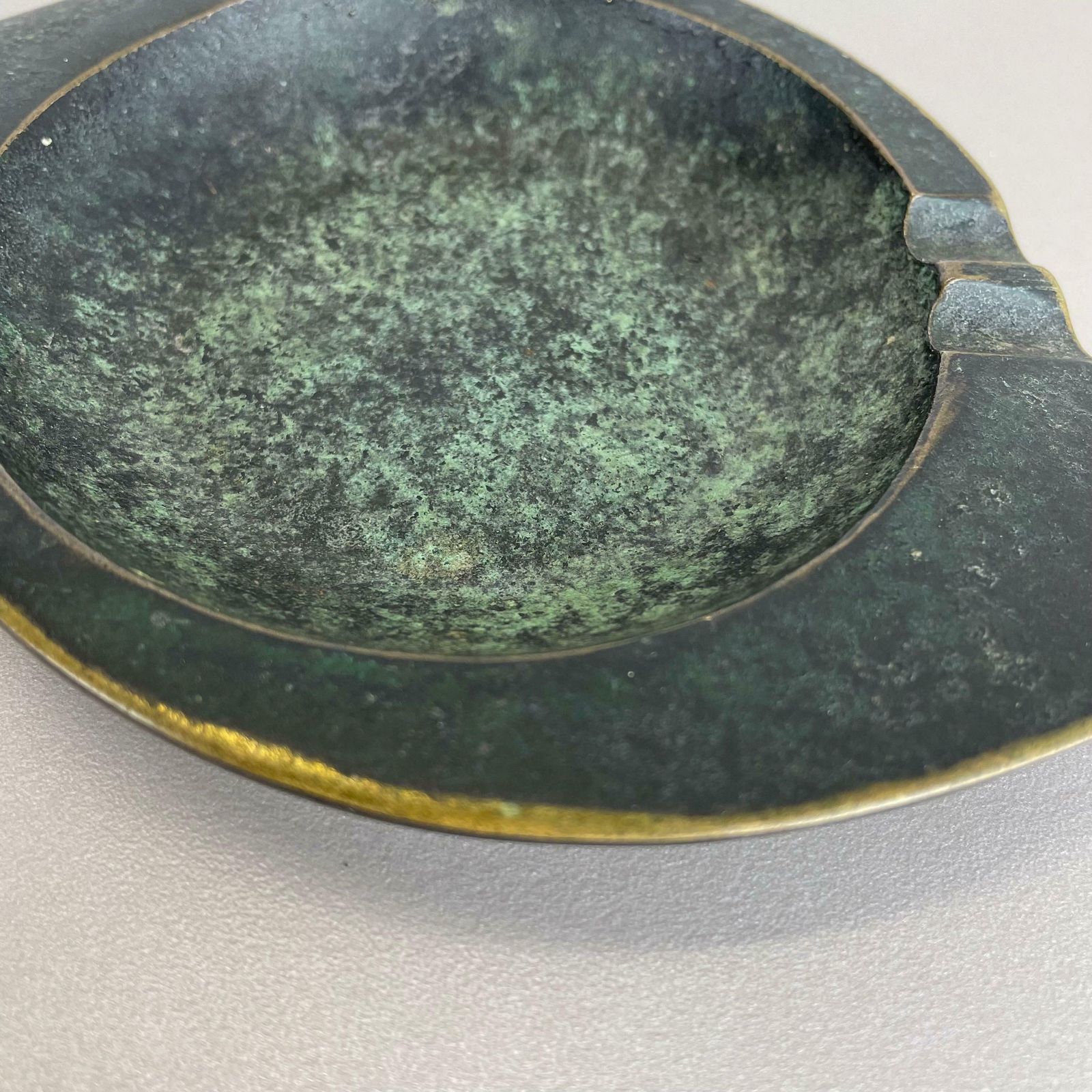 photo for sale Vintage Auböck Style Elliptical Brass Ashtray Hagenauer Era Austria 1950s