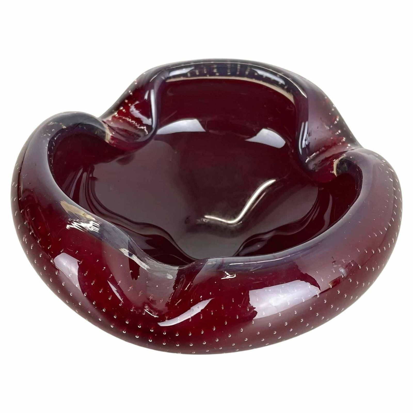 Red Bubble Murano Glass Bowl Shells Ashtray Element By Venini Italy 1970s No 2