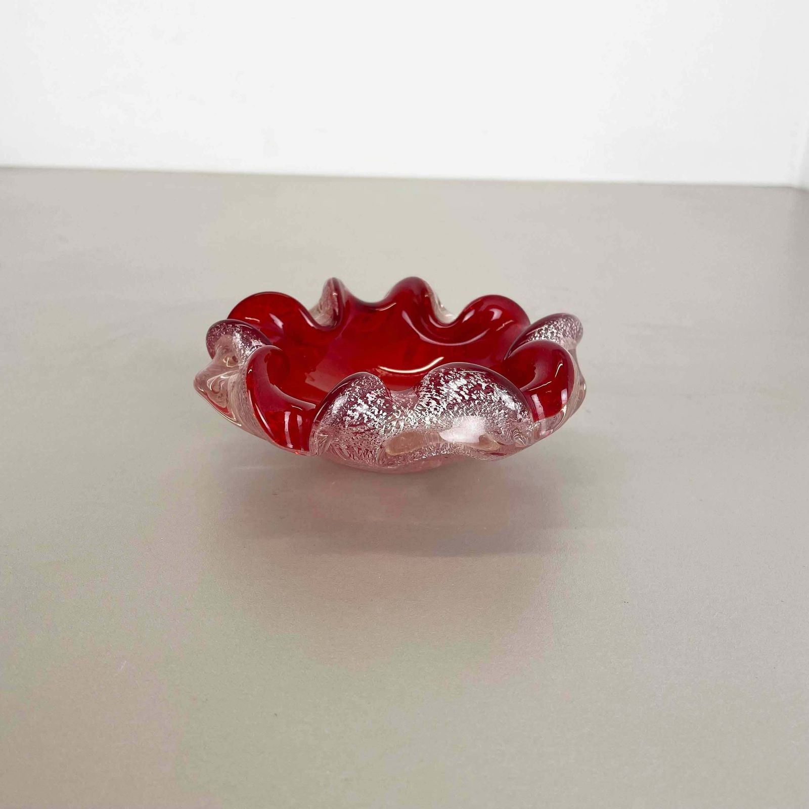 Murano Glass Floral Bowl Element Shell Ashtray By Barovier  Toso Italy 1970 photo for sale
