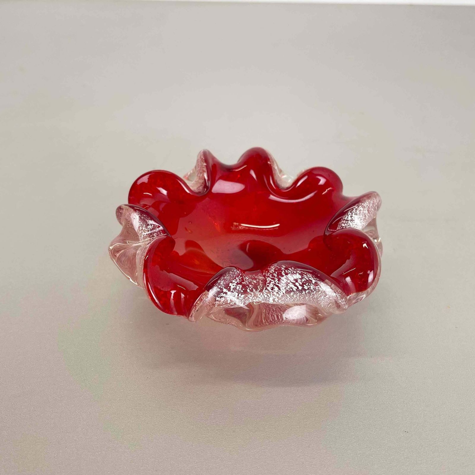 Murano Glass Floral Bowl Element Shell Ashtray By Barovier  Toso Italy 1970 photo Home Decor