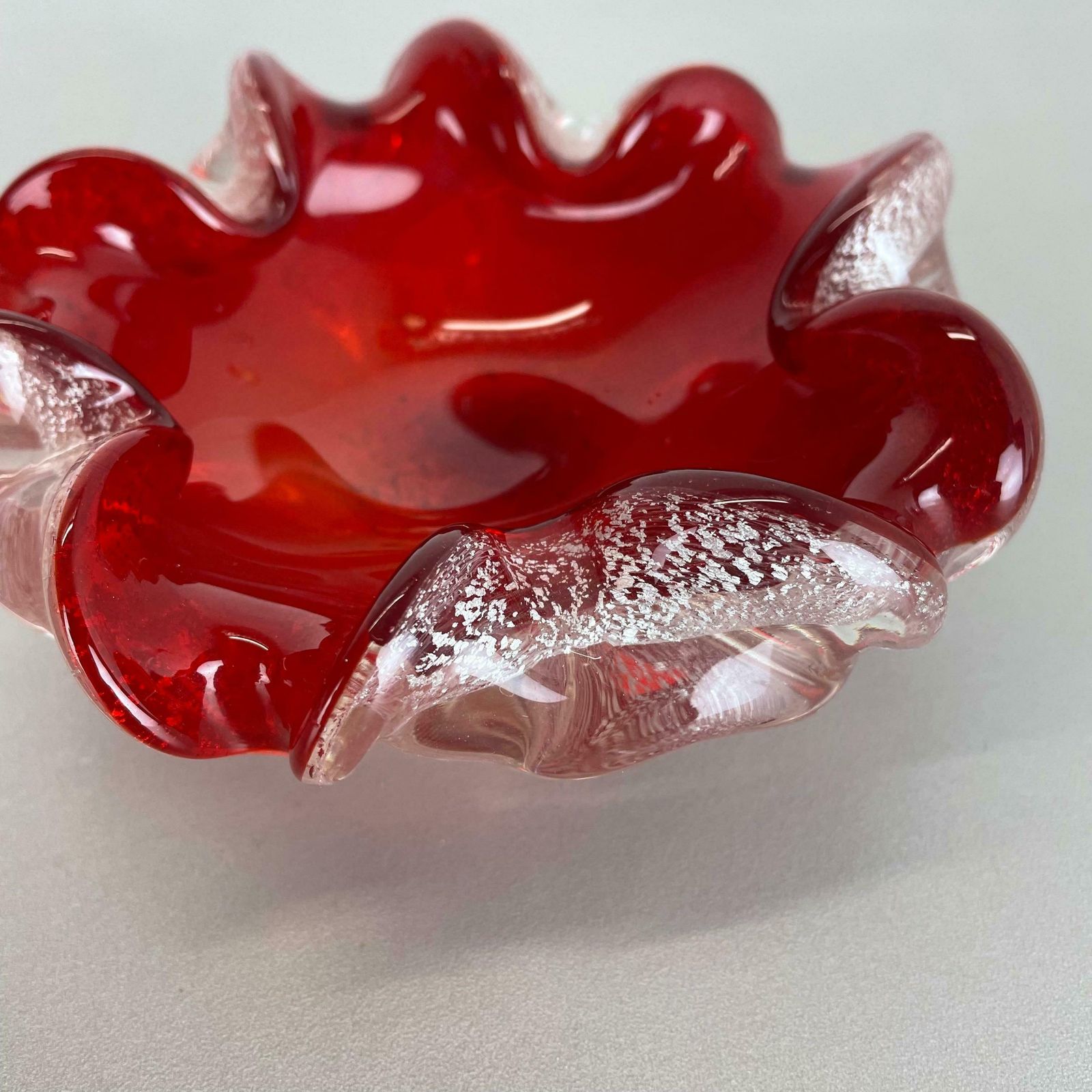 Murano Glass Floral Bowl Element Shell Ashtray By Barovier  Toso Italy 1970 photo vintage