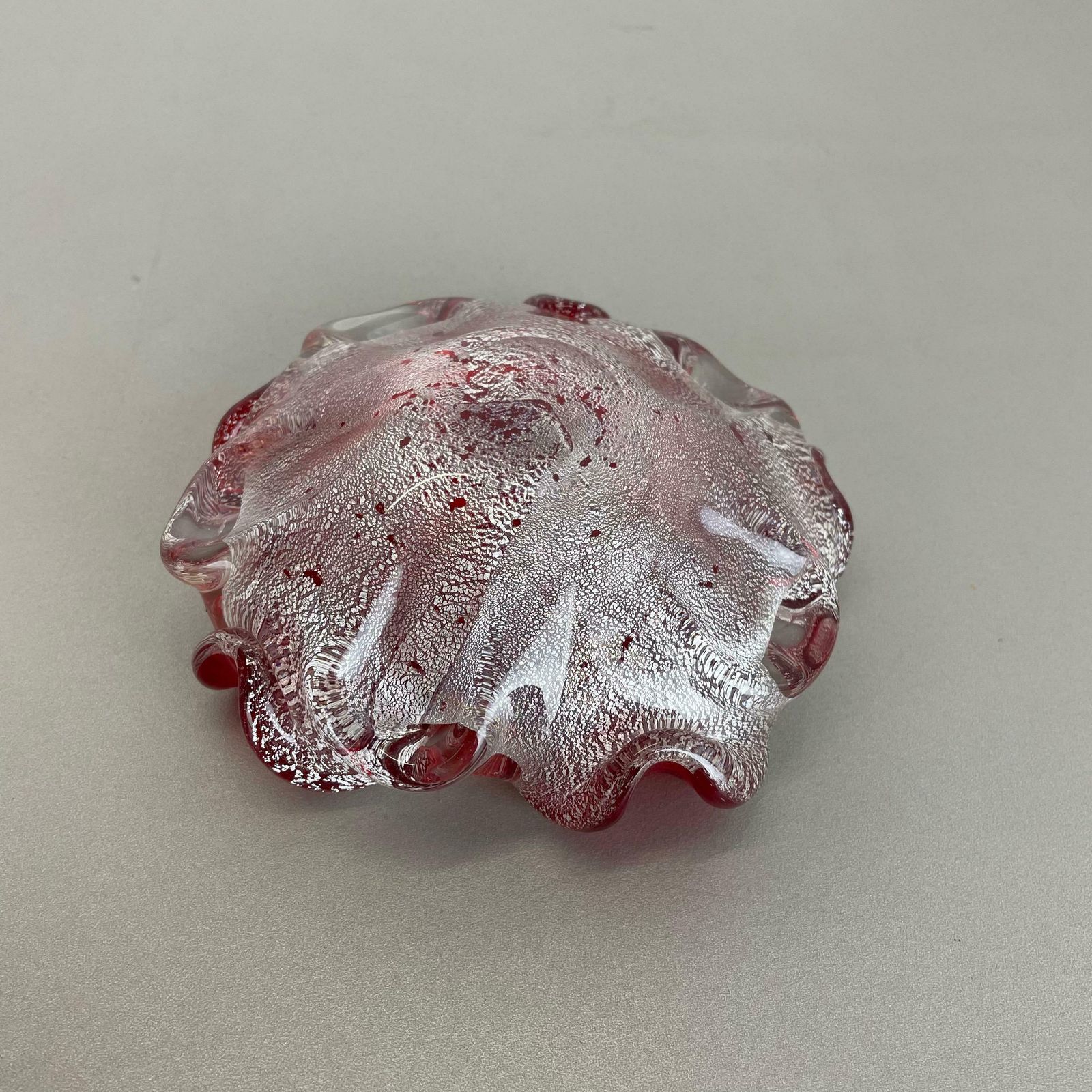 photo vinterior Murano Glass Floral Bowl Element Shell Ashtray By Barovier  Toso Italy 1970