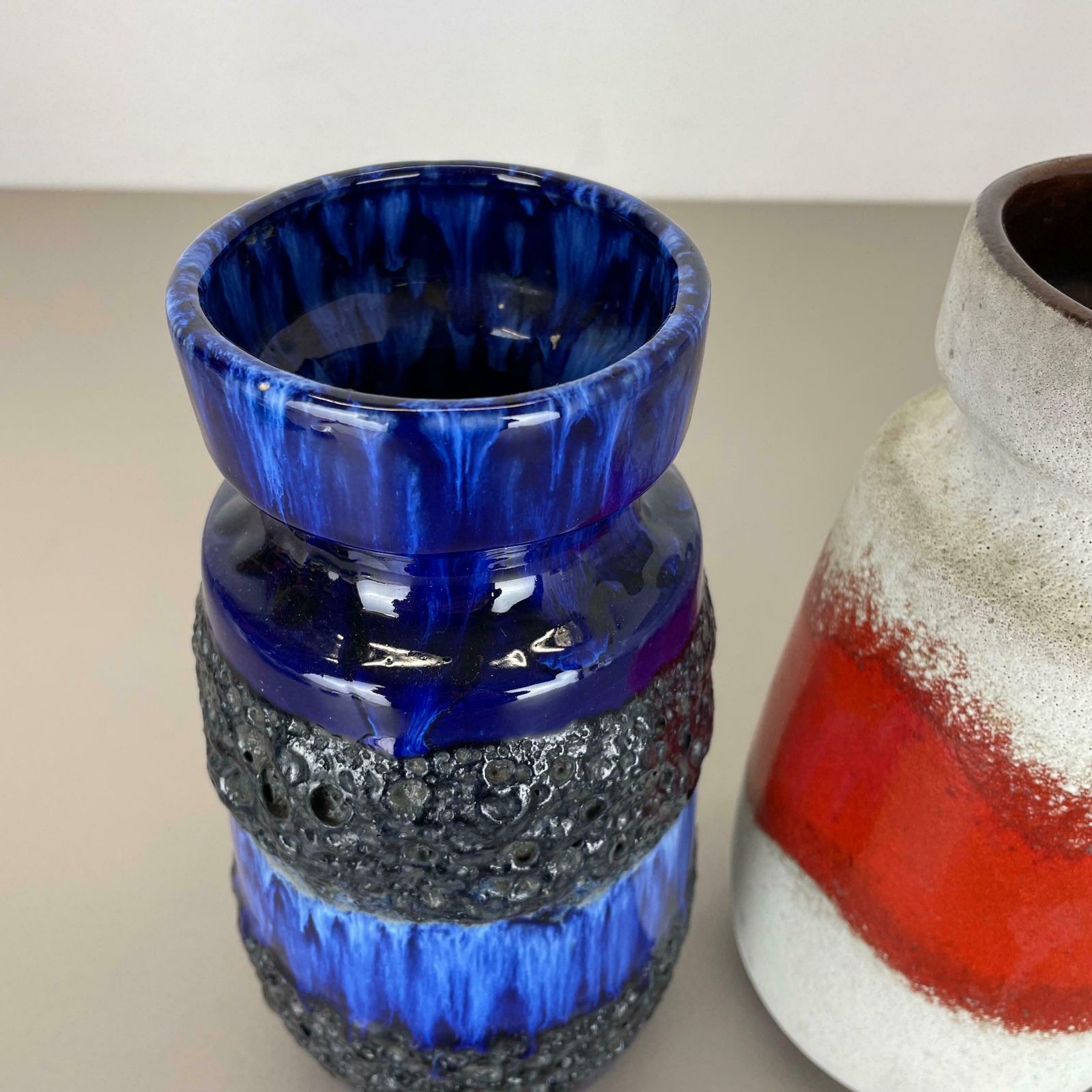 Set Of Four Vintage Pottery Fat Lava Vases Made By Scheurich, Germany, 1970s photo buy