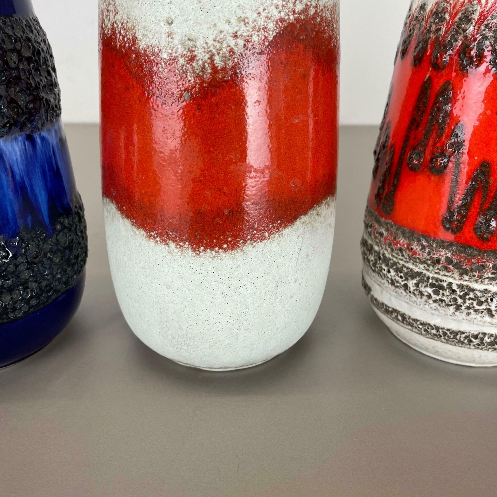 photo furniture Set Of Four Vintage Pottery Fat Lava Vases Made By Scheurich, Germany, 1970s