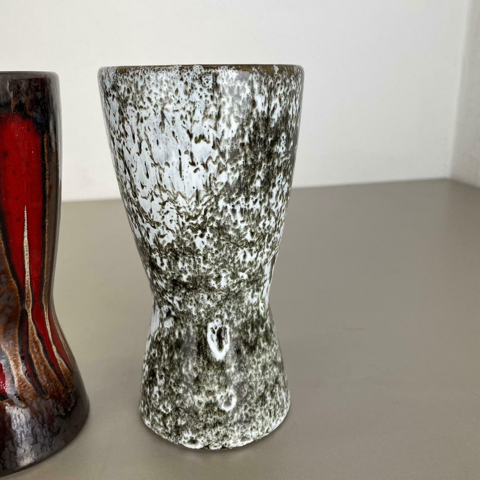 photo buy Set Of Three Vintage Pottery Fat Lava Vases Made By Scheurich Germany 1970s