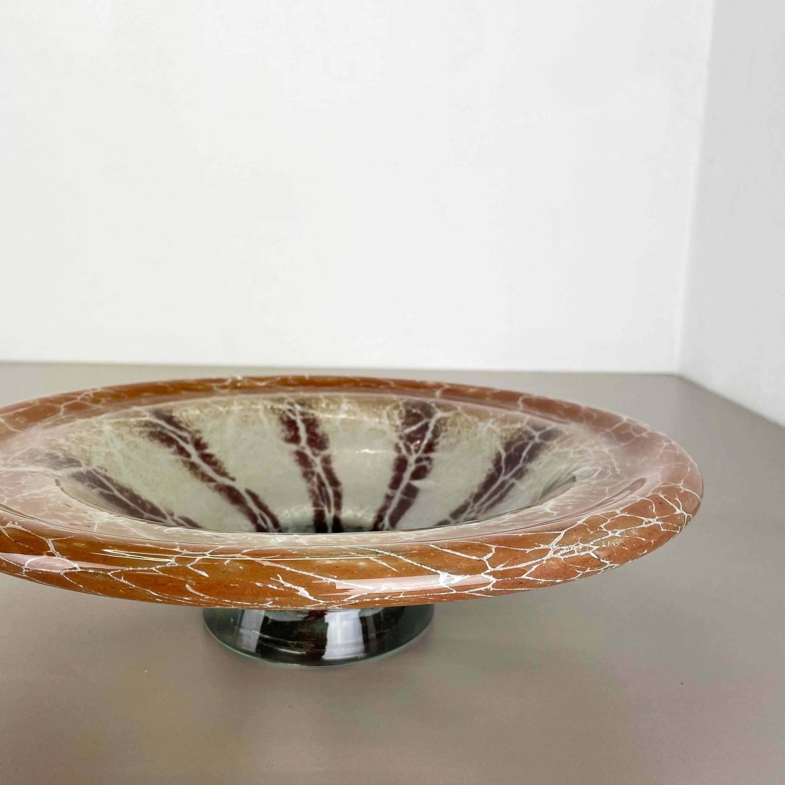 German Glass Bowl By Karl Wiedmann For Wmf Ikora, 1930s Baushaus Art Deco photo vintage