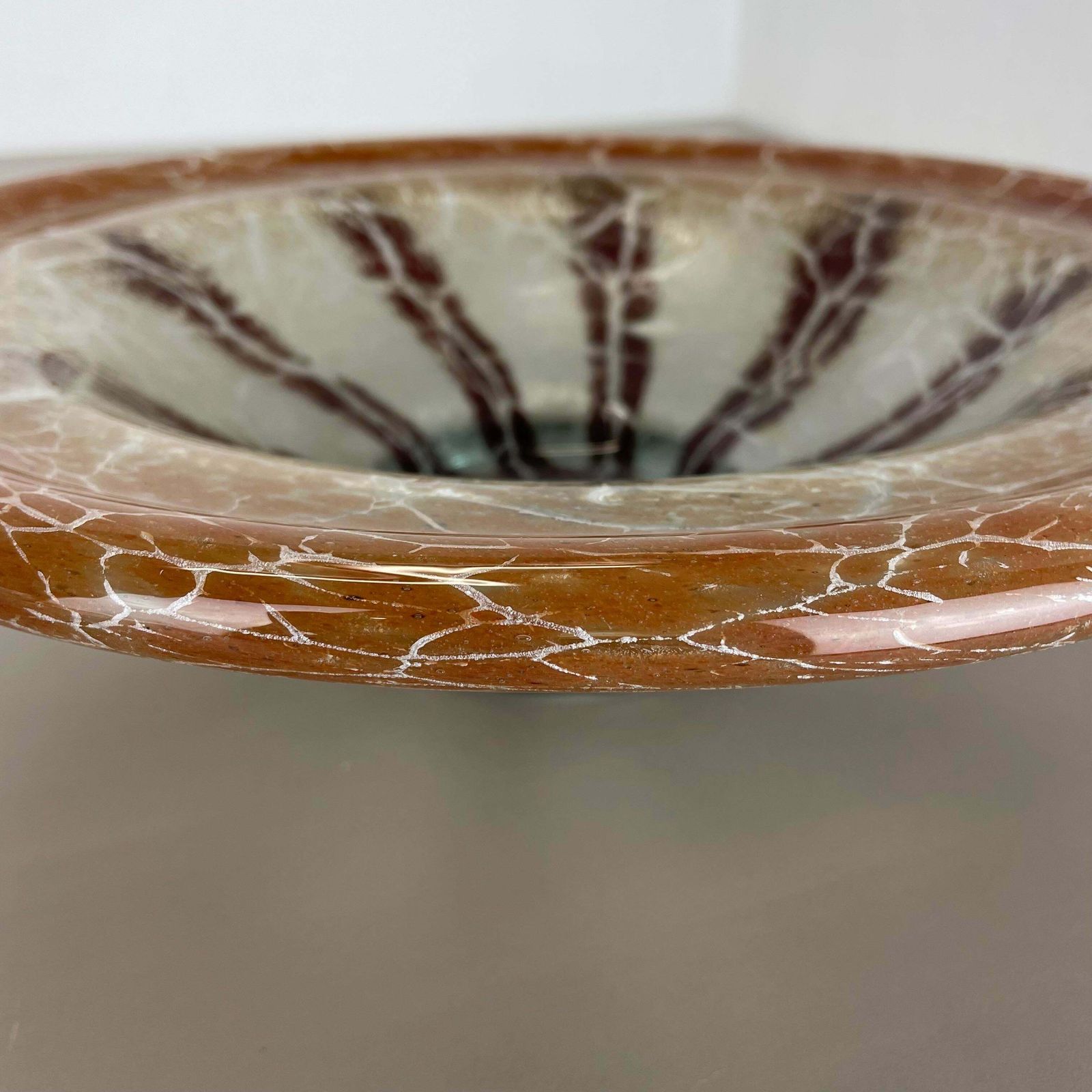photo vintage German Glass Bowl By Karl Wiedmann For Wmf Ikora, 1930s Baushaus Art Deco