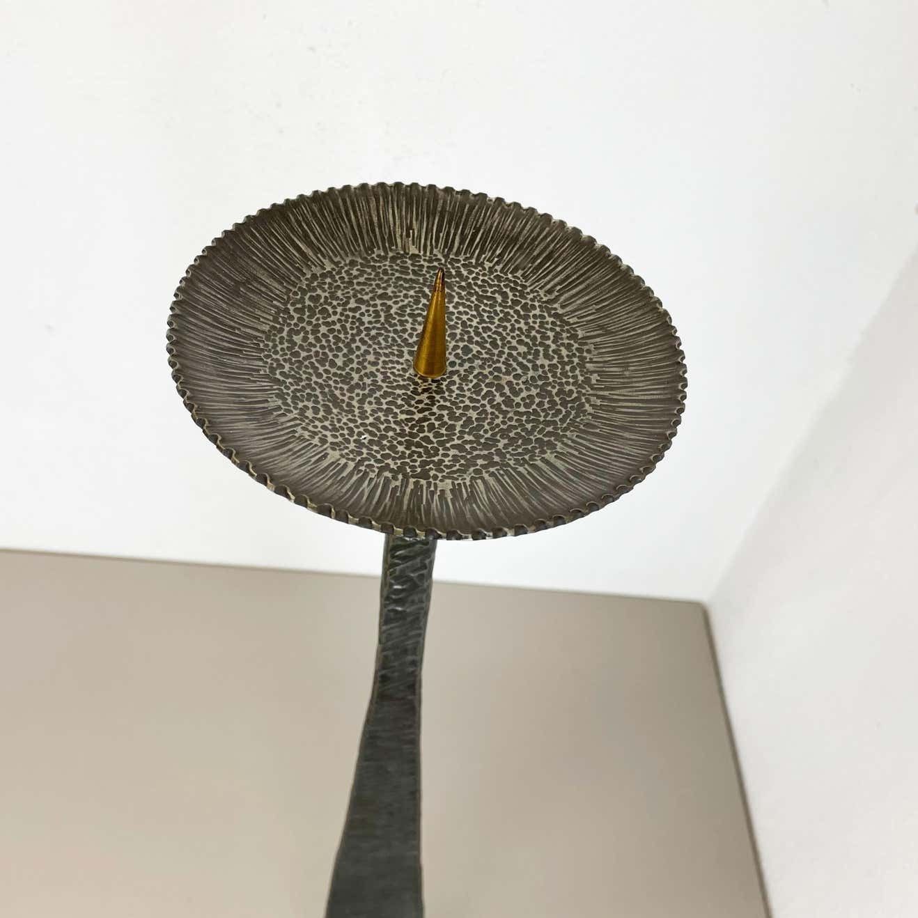 Xl Modernist Sculptural Brutalist Copper Floor Candleholder, Germany, 1970s photo 1309.0
