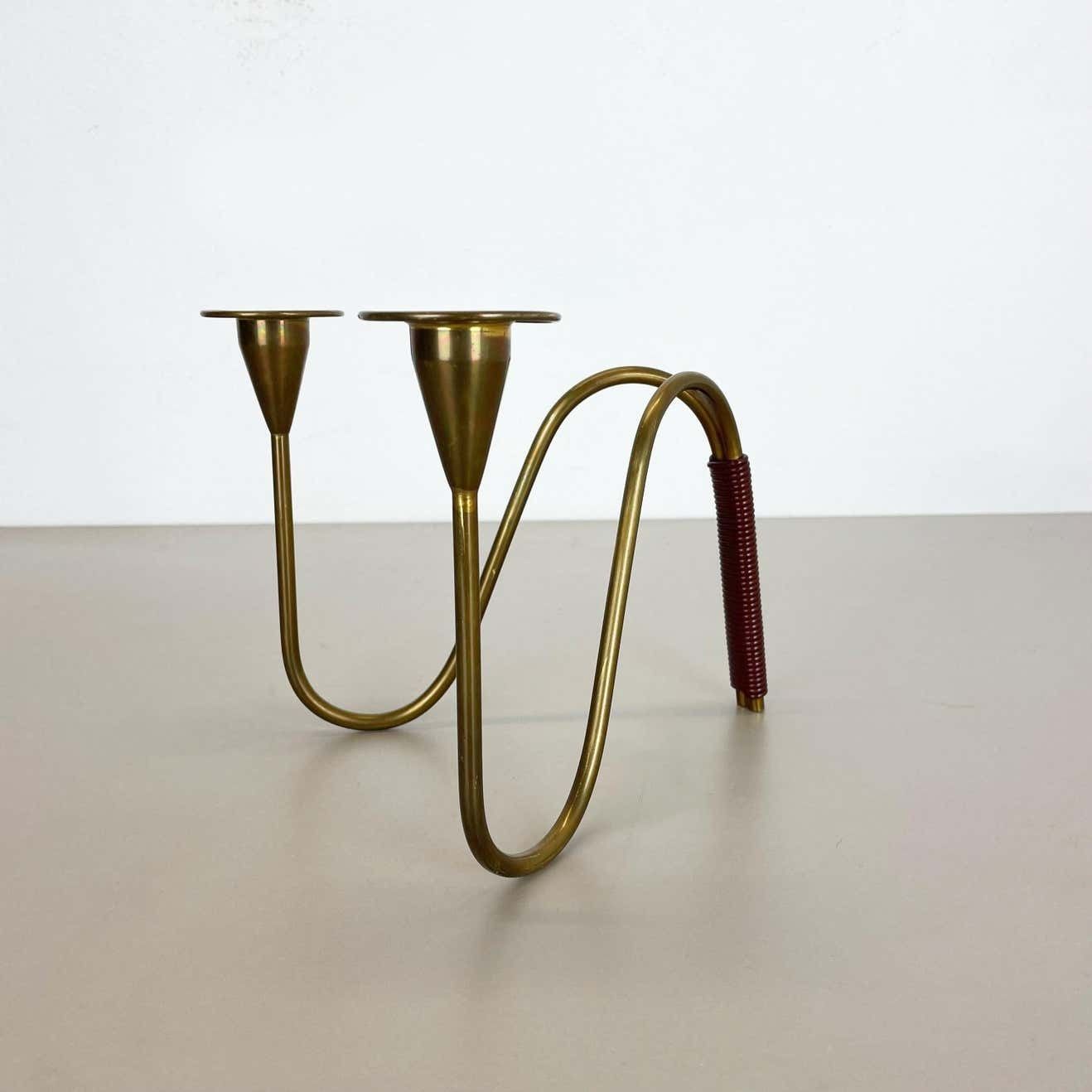 Sculptural Brass Candleholder Object By Günter Kupetz For Wmf, Germany 1950s photo Home Decor