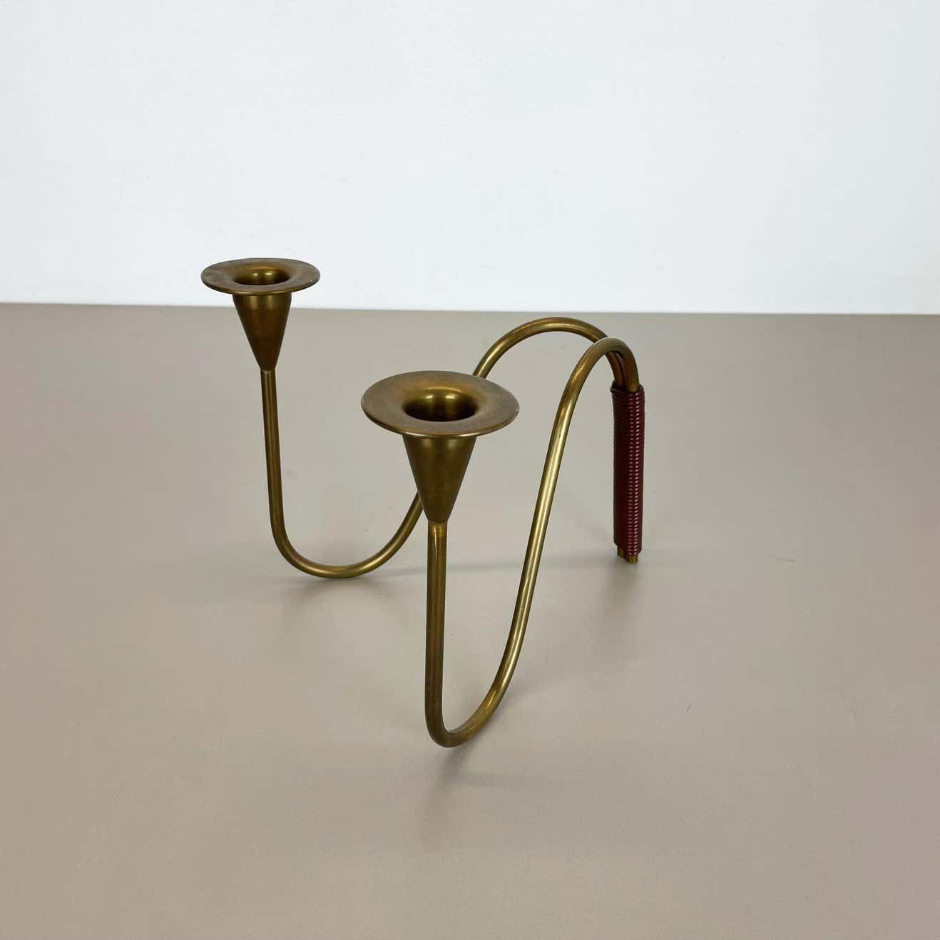 Sculptural Brass Candleholder Object By Günter Kupetz For Wmf, Germany 1950s photo 1083.0