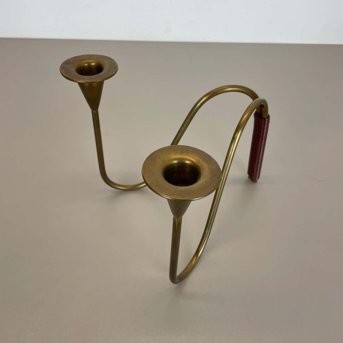 Sculptural Brass Candleholder Object By Günter Kupetz For Wmf, Germany 1950s photo vinterior