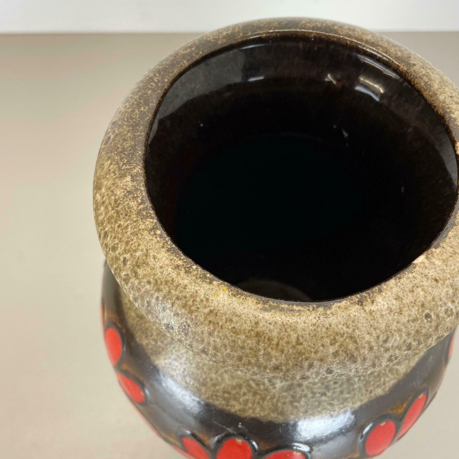 Large Pottery Fat Lava Multi Colour "Floral" Floor Vase Made By Scheurich, 1970s photo vinterior