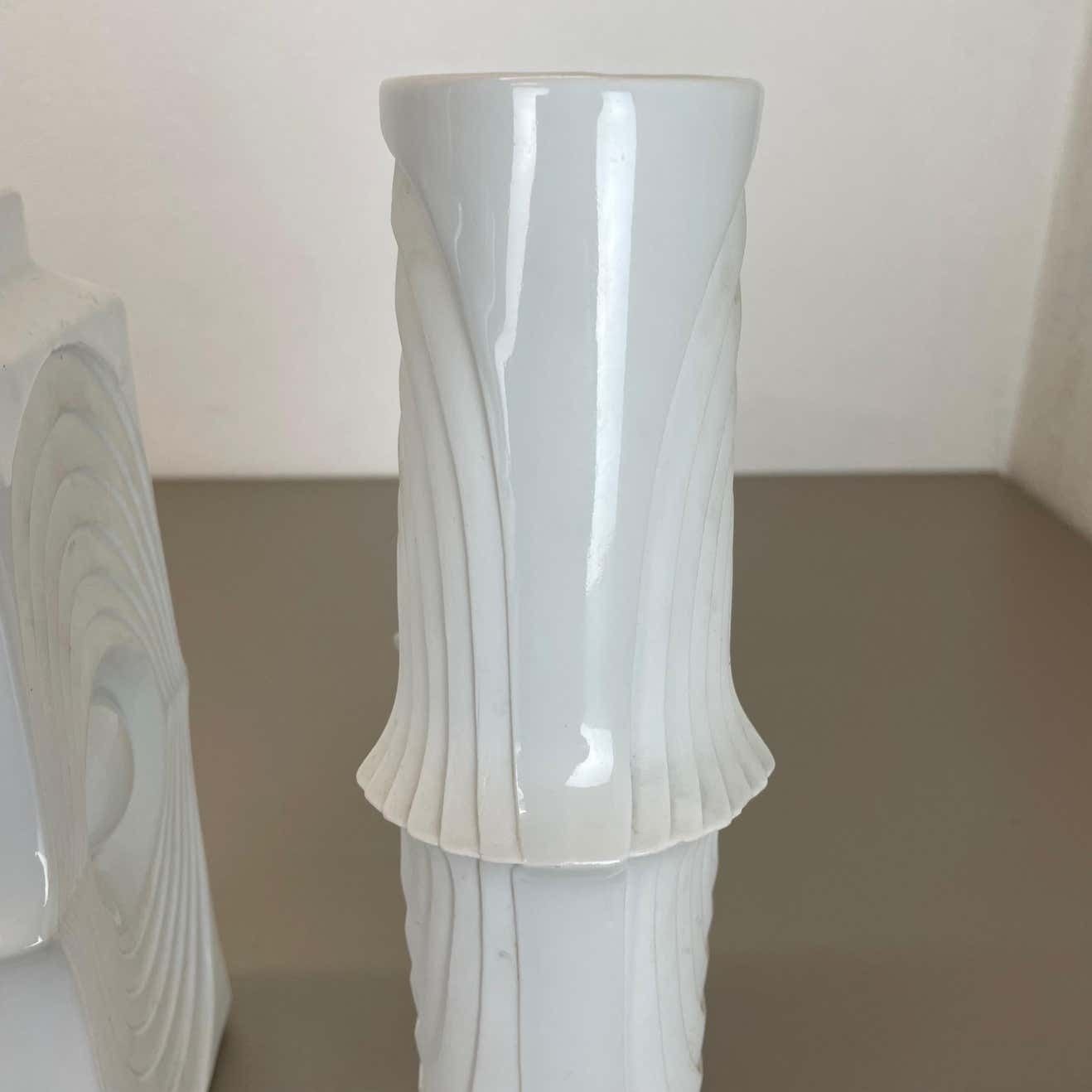 photo vinterior Set Of 2 Original Porcelain Op Art Vase Made By Royal Bavaria Kpm Germany, 1970s